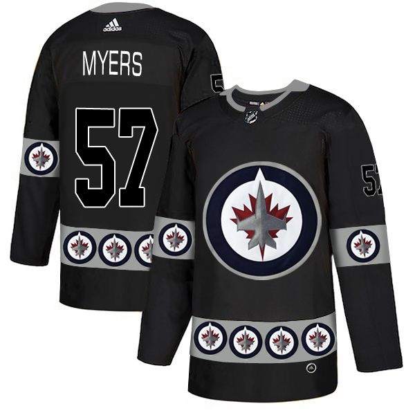 Men Winnipeg Jets #57 Myers Black Adidas Fashion NHL Jersey